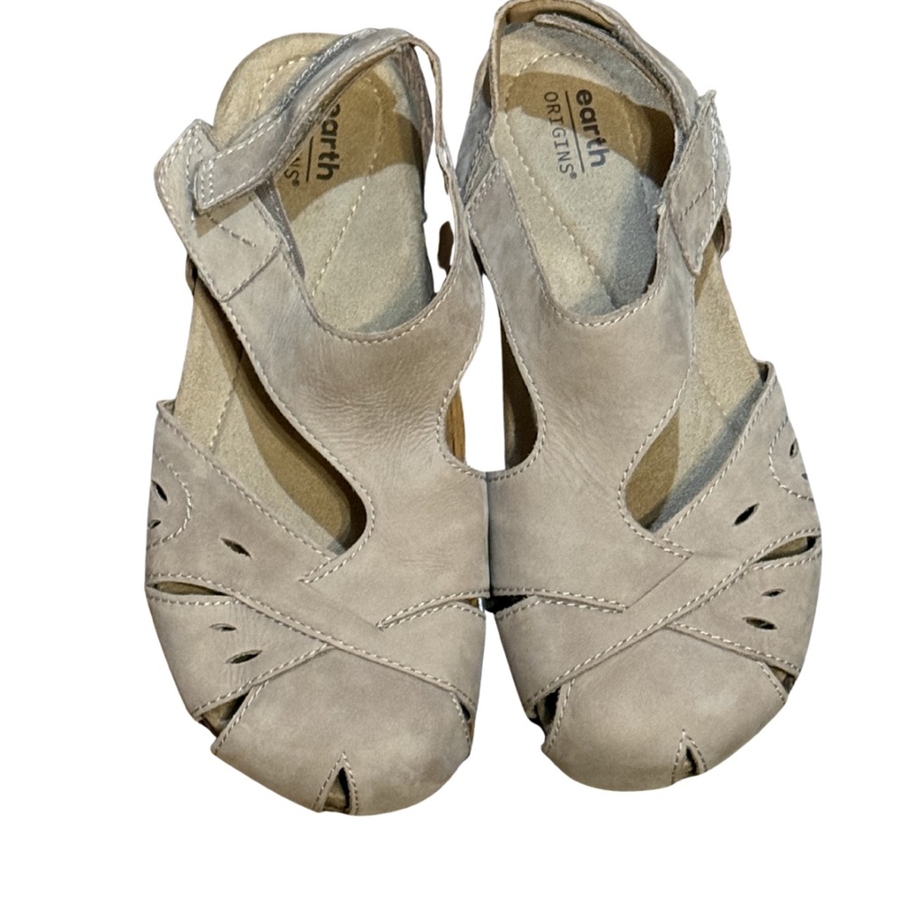 Earth Origins Leather Comfort Sandals 9W Wide Neutral Summer‎ Outdoor